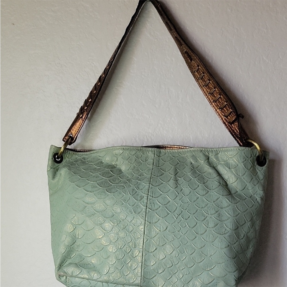 CECCONI PIERO Italy Leather Mint Green Shoulder Bag purse